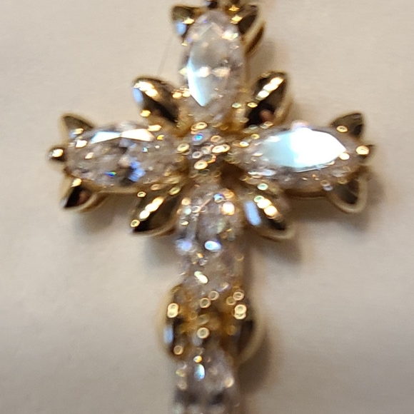 14k gold dimonique cross - Picture 2 of 5